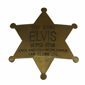 Vintage Elvis Worldwide Fan Club LTD Gold Tone Star-Shaped Badge Brass